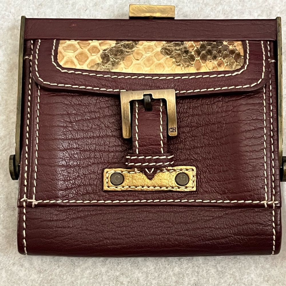 Rare Carolina Herrera leather&reptile wallet